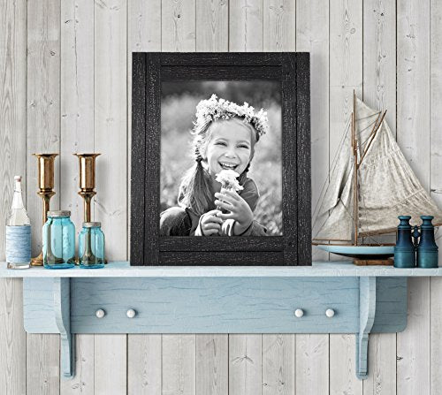 Americanflat 8x10 Picture Frame with Polished, Crystal Clear Glass - Hampton Collection - Distressed Wood Picture Frames f...