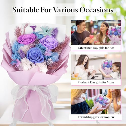 Childom Mothers Day Rose Gifts for Mom,Birthday Gifts for Women,Preserved Flowers for Delivery,Mothers Day Flowers Gift fo...