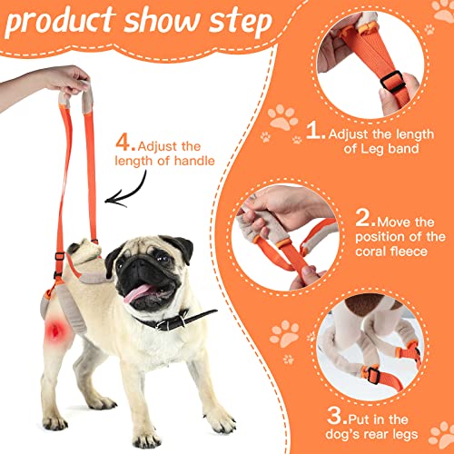 Mixweer 2 Pcs Dog Support Harness for Back Legs Dog Rear Lifting Sling Aid with Handle and Shoulder Strap Hind Leg Support...