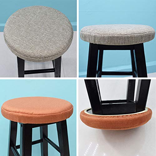 Levoberg Round bar Stool Covers Linen Sponge bar Stool Cushions Round Chair seat slipcovers 13inch/33cm ＃2