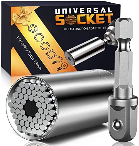 Fathers Day Dad Gifts from Daughter Son Wife Super Universal Socket Tools Gifts for Men, Grip Set with Power Drill Adapter...