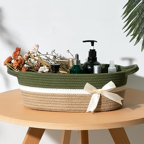 CHICVITA Small Storage Basket for Gifts Empty, Cute Decorative Basket for Living Room, Baby Gift Basket for Nursery, Rope ...