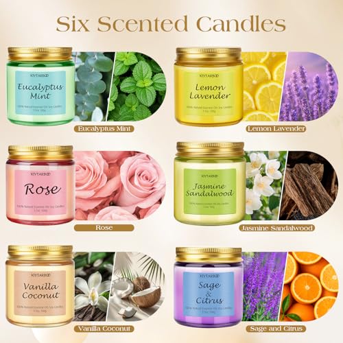 6 Pack Candle for Women | Scented Candles Set- Candles for Home Scented, Soy Wax Candles Bulk, Aromatherapy Candle Gifts S...