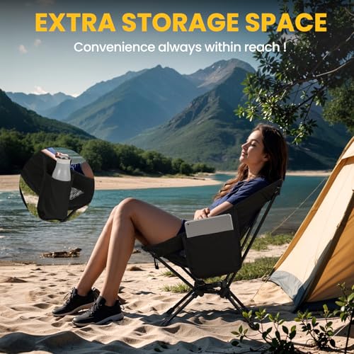Overmont Ultralight Portable Camping Chair- Lightweight Folding Backpacking Chair, Support up to 330Lbs Compact Beach Chai...