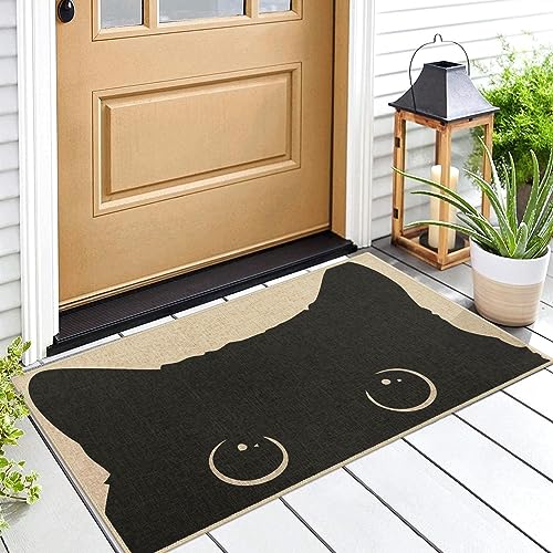 Arttown Cat Door Rug, Cute Cat Blessed Welcome Mat, Doormats Front Doormat Outdoor Indoor Entrance Rug Floor Mat Non Slip ...