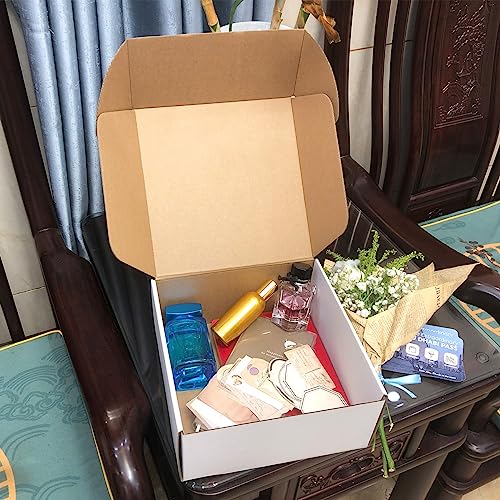 Shipping Boxes 9x9x4 inch Pack of 20，Livejun White Corrugated Cardboard Box Mailer Boxes for Packaging Small Business Ship...