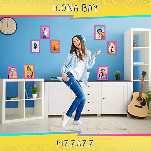 Icona Bay 4x6 Picture Frame, Pink Colored Solid Wood Scandinavian Style Frame for Photo, Pizzazz Collection