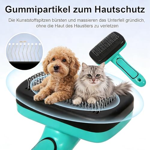 WOPQAEM 5 PCS Self Cleaning Slicker Brush & Pet Grooming Rake & Bath Brush & Nail Clippers & Pet Comb for Dogs and Cats,Pr...