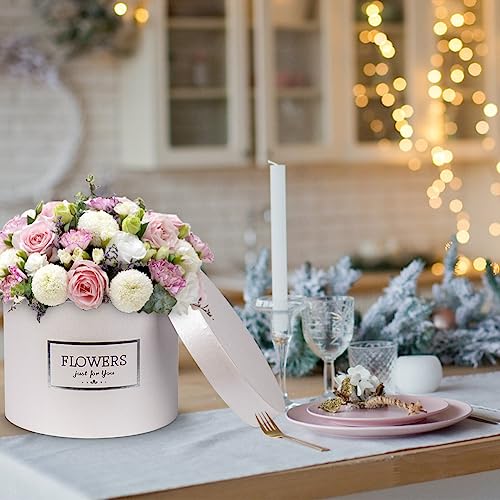 GnFlus White Gift Box Round Gift Boxes with Lids Set of 3 Nesting Gift Boxes for Presents Assorted Sizes Flower Boxes for ...