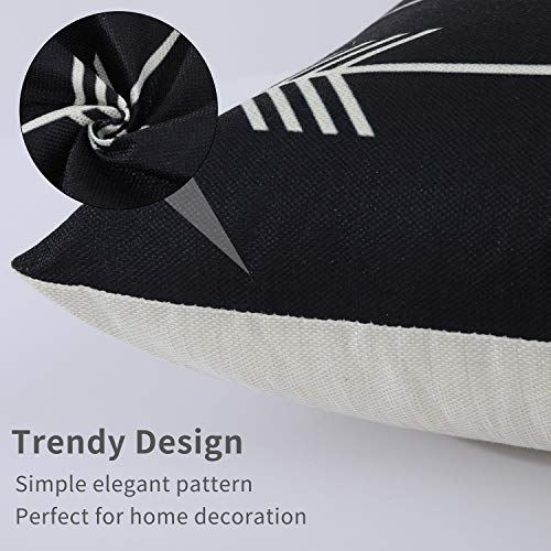 Tosewever Set of 4 Decorative Geometric 16 x 16 Inches Throw Pillow Covers - Modern Pattern Linen Square Pillow Cushion Ca...