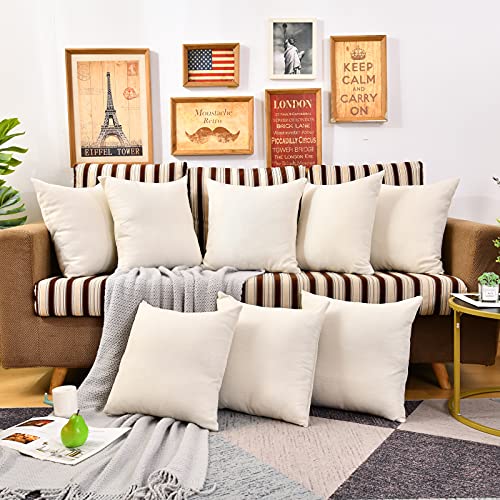 WANZELONYO Throw Pillow Covers Bulk Plain Linen Blank Couch Cushion Case for Vinyl Sublimation HTV Ironing Craft Embroider...