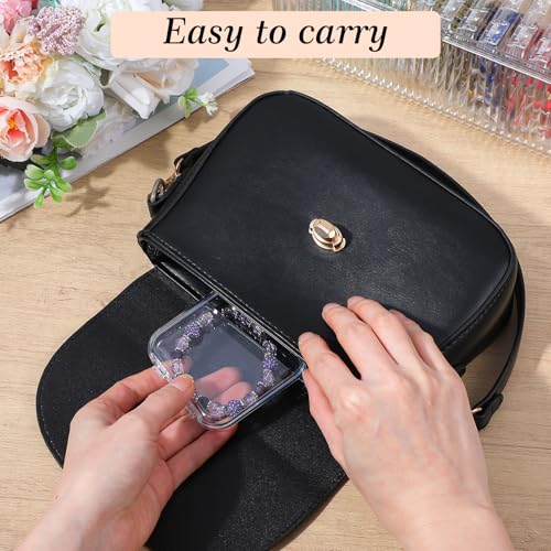 Oqqlin 2 Pack Clear Jewelry Storage Box, Acrylic Travel Jewelry Organizer boxes Portable Small Cases Anti Tarnish for Earr...