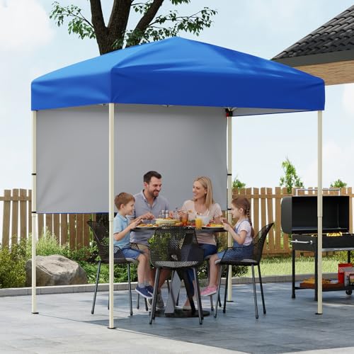 Tangkula 6x4 Ft Pop Up Canopy, UPF 50+ Instant Setup Canopy Tent with Sidewall, 4 Stakes, Portable Outdoor Canopy with Car...