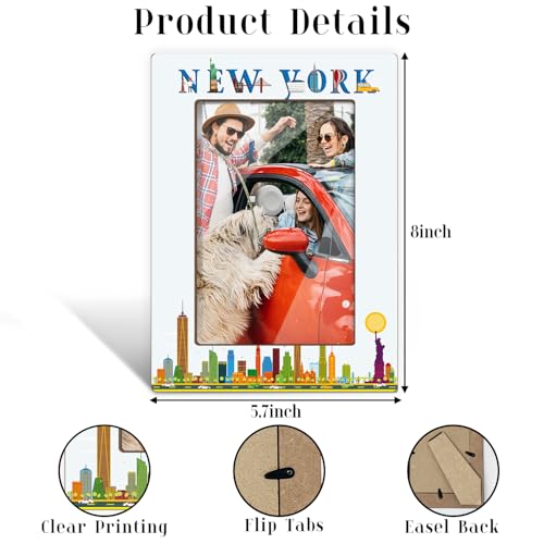 New York Photo Frame, New York Souvenirs, Tabletop Picture Frames for Wedding Birthday Vacation Honeymoon Gifts For Friend...
