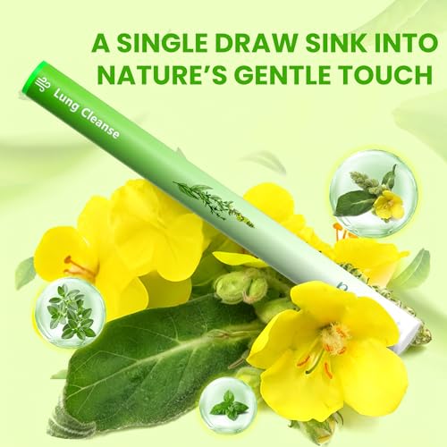 Herbal Diffuser Pen, Detox Diffuser with Mullein, Thyme & Mint for Better Breathing, All Natural Swap - Up to 600 Uses (Va...