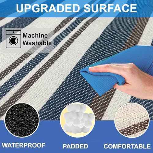 scuddles Extra Large Picnic Blanket – 60" x 60" Waterproof Outdoor Mat with Soft Dual-Layer Comfort, Foldable Travel Rug f...