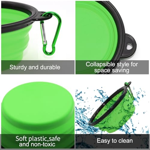 Dog Bowl Pet Collapsible Bowls, 2 Pack for Cats Dogs, Portable Pet Feeding Watering Dish for Walking Parking Traveling wit...