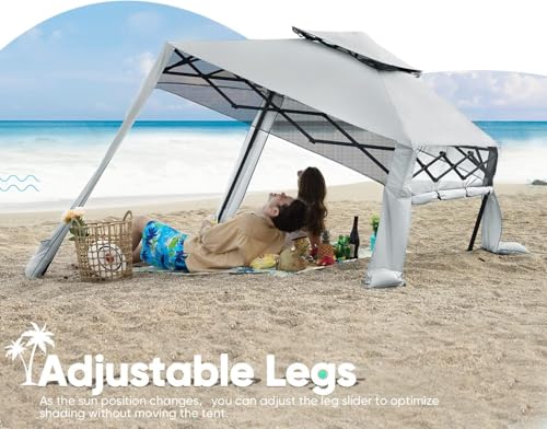 Quictent 10x10 Pop Up Canopy Tent with 1 Sidewall Lightweight, Portable, and Versatile for Beach and Sporting Events with ...