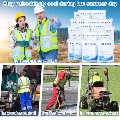 PANGTIKU Upgrade Cooling Vest with 24pcs Gel Ice Pack - Adjustable Ice Safety Vest for Men Women High Visibility Reflectiv...