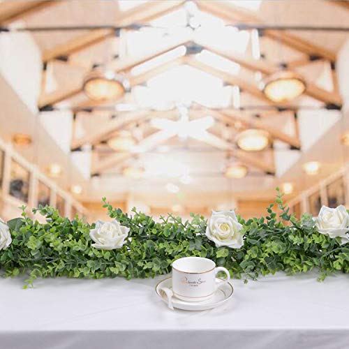 DearHouse 6 Pack Faux Eucalyptus Garland Plant, Artificial Vines Hanging Eucalyptus Leaves Greenery Garland for Wedding Ba...