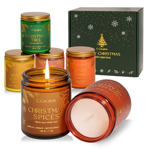 6 Pack Christmas Candles Gift Set, Scented Candles for Home, Soy Wax Luxury Decorative Candle Holiday Gift Set, Christmas ...