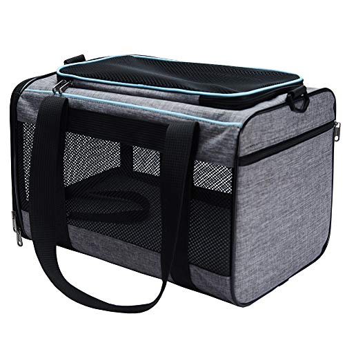 Vceoa 17.5x11x11 Inches Cat, Dog Carrier for Pets Up to 16 Lbs, Soft-Sided Cat Bag Animal Carriers Travel Puppy Carry As a...
