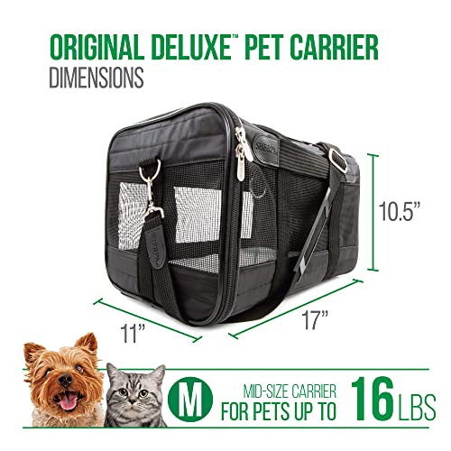 Sherpa Original Deluxe Travel Pet Carrier, Airline Approved & Guaranteed On Board - Black, Medium