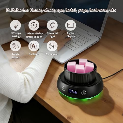 Lyty 4-in-1 Wax Melt Warmer, Candle Warmer with Delay Start Timer, Fragrance Scented Wax Melter Wax Cube Warmer with 3 Col...