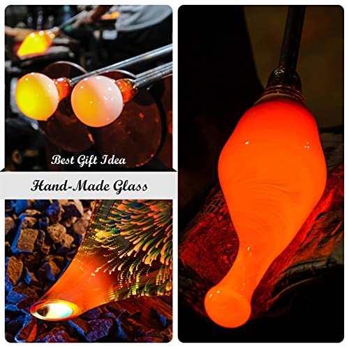 Porseme 150ml Essential Oil Diffuser Hand-Blown Glass Aroma Diffusor, Aromatherapy Unltrasonic Cool Mist deffuser, 7 Color...