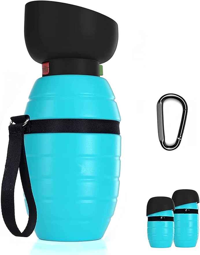 Dog Water Bottle Portable (17oz/22oz), 2 in 1 Foldable Dog Travel Water Bottle, Leak-Proof Dog Water Dispenser, Pet Water ...