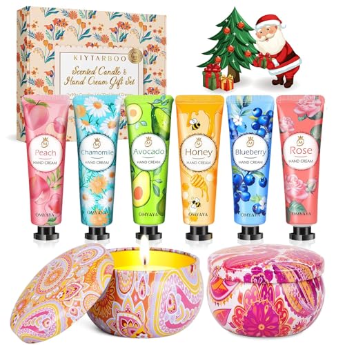 Candle Set, Gifts Set for Women, Teacher Appreciation Gift, Scented Candles & Hand Cream Lotion Set, Mother's Day Gift, Bi...