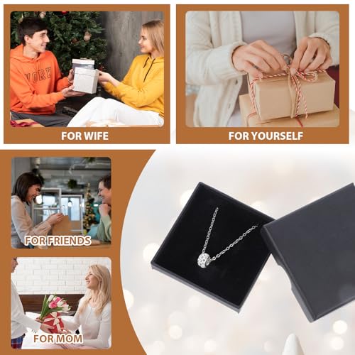 Thinp 2 Pack Foam Fill Cardboard Paper Jewelry Box Small Jewelry Gift Box Christmas Gift Box Necklace Bracelet Earring Org...