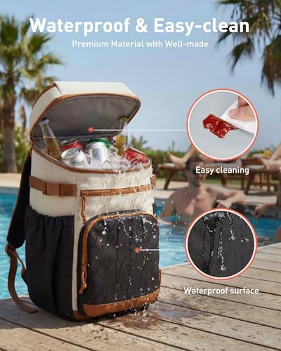 TOURIT Insulated Cooler Backpack 30 Cans, Leakproof Double Deck Lunch Cooler Bag, Lightweight Waterproof Backpack Cooler f...