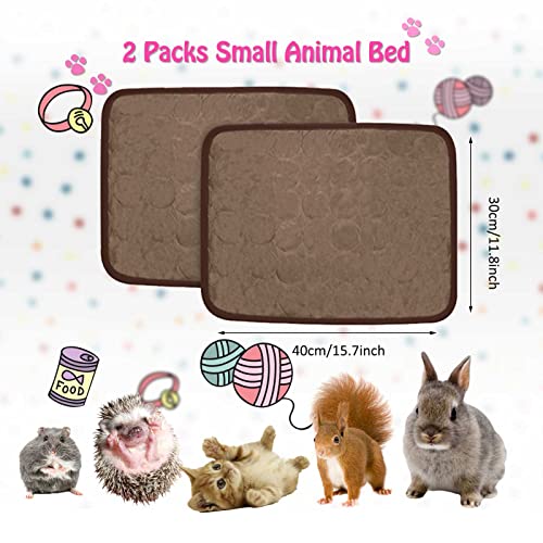 2PCS Summer Cooling Mat for Rabbit, Washable Bunny Bed, Rabbit Bed Mat, Guinea Pig Cage Liner Hamster Pad, Fleece Sleep Pa...