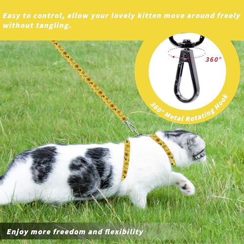 Seyezo Cat Harness and Leash Set, Adjustable Kitten Harness Escape Proof Cats Harness, Soft Lightweight Walking Travel Pet...