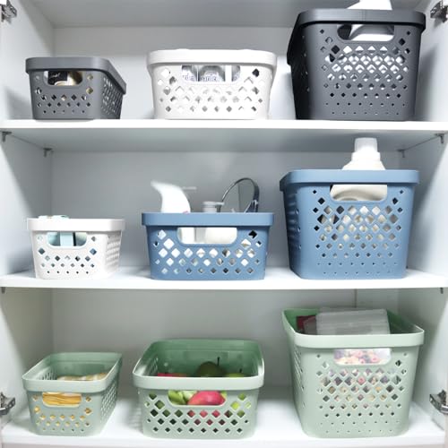 Glad Plastic Baskets for Organizing, Set of 6 | Pantry Storage for Under Counter, Linen Closet, and Bathroom | Nesting She...