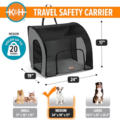 K&H Pet Products Enclosed Dog Car Seat, Travel Safety Carrier for Pets, Dog Travel Car Seat, Soft-Sided Covered Cat Carrie...