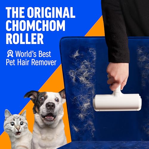 ChomChom Roller Pet Hair Remover – Original Size Reusable Lint Roller for Cat & Dog Hair on Furniture, Couch, Carpet, Car,...