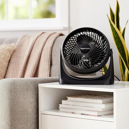 Amazon Basics Air Circulator Desk Fan for Bedroom, Home and Office, 90-Degree Tilt Head, 3 Speed Settings, Cooling, 35 Wat...