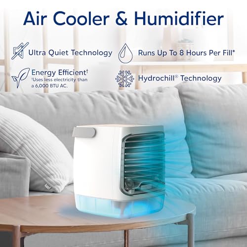 Ontel Arctic Air Turbo Chill Evaporative Cooler with HydroChill Technology, 4-Speed Portable Air Cooler Fan, Up To 8 Hr Pe...