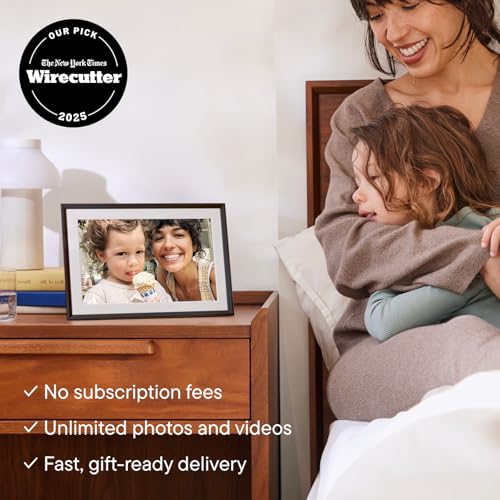 Aura Carver 10" HD WiFi Digital Picture Frame – Free Unlimited Cloud Storage – Send Photos from Phone – No Subscription – ...