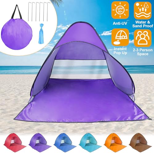 KOCASO Pop Up Beach Tent for 2-3 Person, UPF50+ Anti-UV Sun Shelter w/Storage Bag