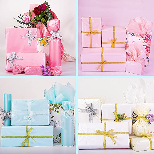 Larcenciel 60 Sheets Tissue Paper, 6 Metallic Colors Tissue Paper for Gift Bags and Wrapping, Glitter Wrapping Tissue Bul...