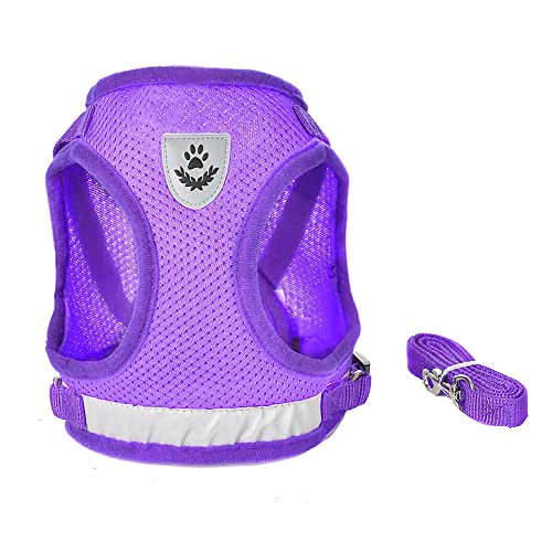 FEimaX Dog Harness and Leash Set for Walking, Soft Mesh Adjustable Easy Control Lightweight Cat Vest Harnesses with Reflec...