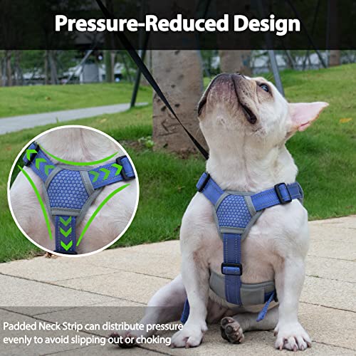 Huntboo Escape Proof Dog Harness, Escape Artist Harness, Reflective Dog Harness with Handle, Durable,Adjustable Vest for S...