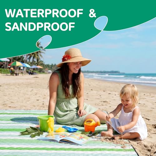 RYCHIC Waterproof Picnic Blanket Beach Outdoor Camping Mat Extra Large Foldable Cute Big Travel Essential Accessories Gift...