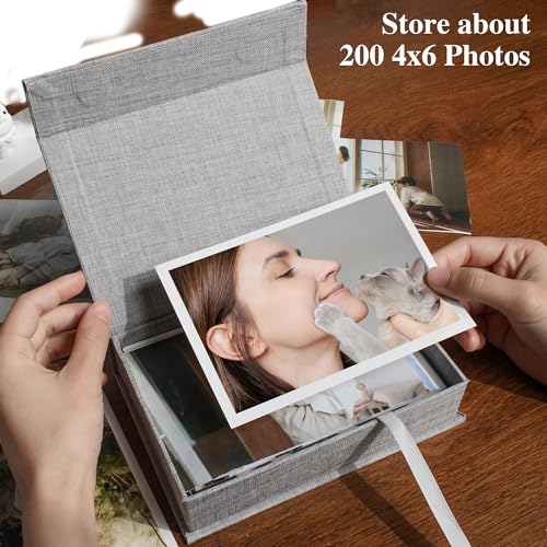 Yopih 5x7 Linen Photo Storage Box - Ideal for Preserving and Organizing Your Precious Photos, Certificates, Scrapbooking S...