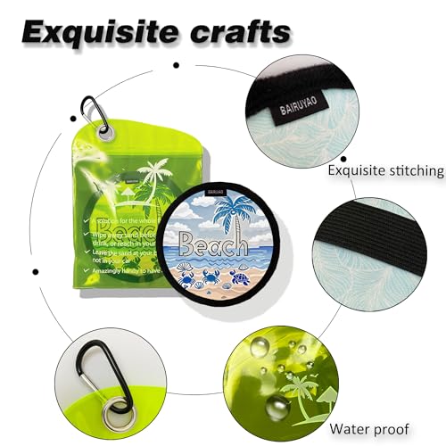 BAIRUYAO Beach Sand Remover Bag,Sand Remover Eraser with Elastic Band，Beach Vacation Essentials,Must Haves, Reusable Eco G...