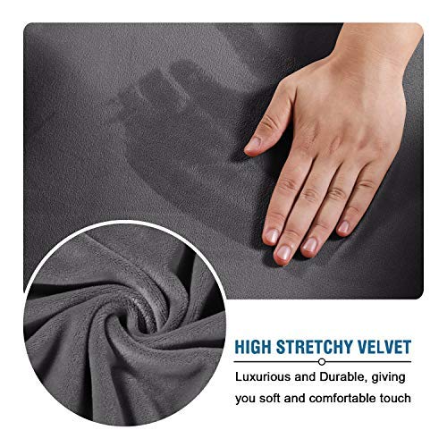 H.VERSAILTEX 4 Pieces Thick Velvet Sofa Covers Couch Covers for 3 Cushion Couch Sofa High Stretch Slipcovers Furniture Pro...