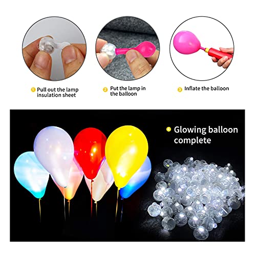 Aogist 100pcs White LED Balloon Light, Tiny Light Mini Round Led Ball Lamp for Paper Lantern Balloon, Indoor Outdoor Event...